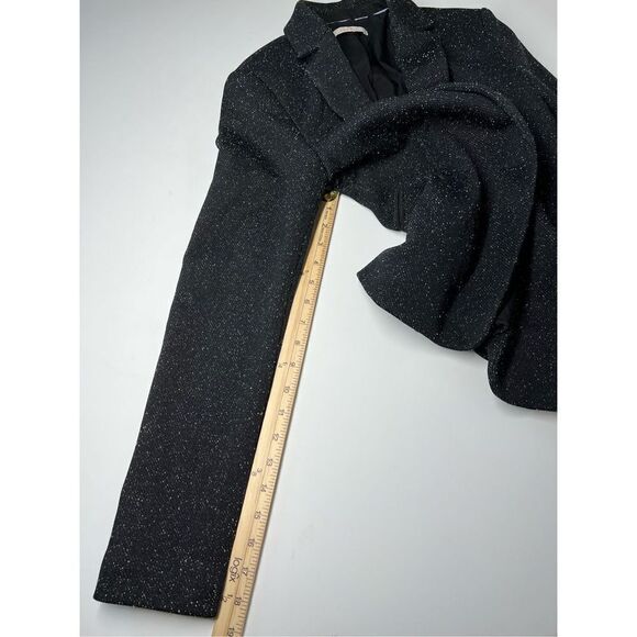 Esprit Black Gray Twill Blazer Suit Size 8 One Button Patches on sleeves - Picture 11 of 16